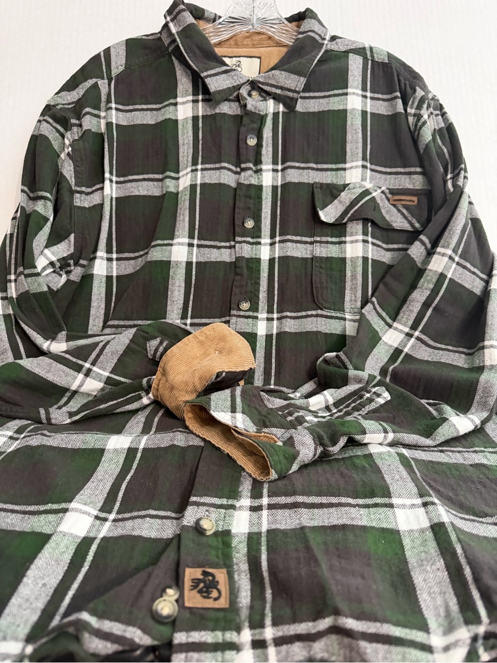 Legendary Whitetails Green and Black Plaid Flannel Button-Down Shirt